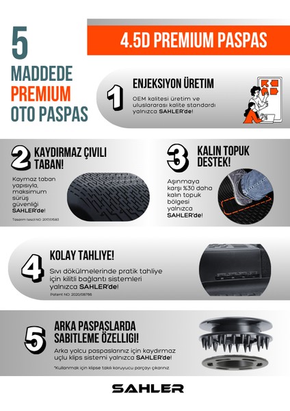 Fiat Egea Cross 2020-2025 Uyumlu 4.5D Premium Havuzlu Oto Paspas 4 Mevsim - Egea Cross