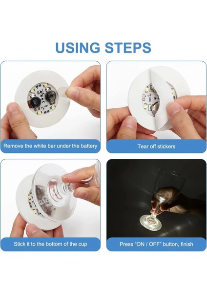 Işıklı Yapışkanlı Bardak Altı Aparatı Ledli 3 Modlu