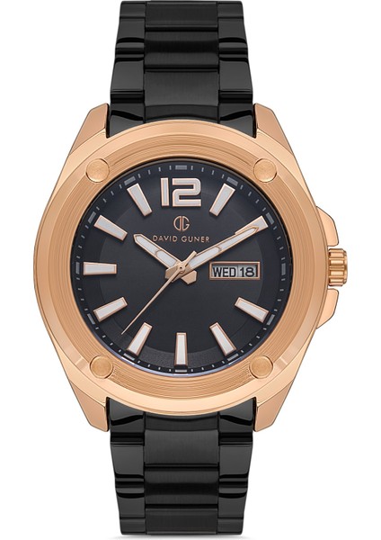 Davıd Guner Rose Siyah Kaplamalı Siyah Kadranlı Erkek Kol Saati DG-8306GA-R2