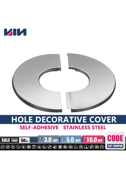 140X51MM 50 1 Adet Kendinden Yapışkanlı Paslanmaz Çelik Musluk Dekoratif Kapak Üçgen Vana Duvar Deliği Krom Kaplama Banyo Su Borusu Aksesuarları (Yurt Dışından) fiyatları