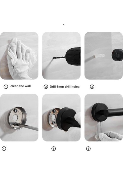 L 50 Tuvalet Donanım Seti Bornoz Kancası Havlu Ray Bar Rackyuvarlak Siyah Paslanmaz Çelik Raf Kağıt Doku Tutucu Banyo Aksesuarları A1 (Yurt Dışından) fırsatları