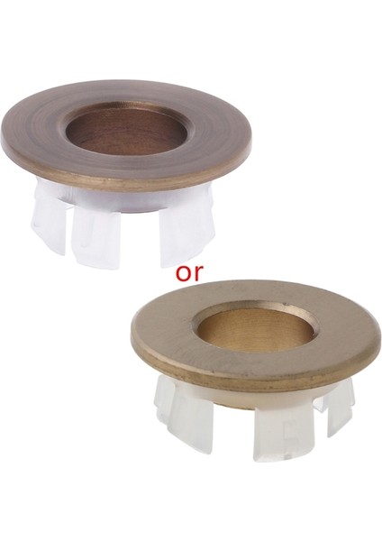 Kahverengi 50 Banyo Havzası Lavabo Taşma Kapağı Altı Metrelik Yuvarlak Ekleme Krom Halka Delik Kapağı (Yurt Dışından)