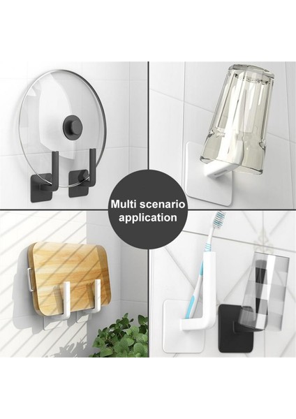 Gri Deliksiz Kanca Mutfak Kendinden Yapışkanlı Kağıt Rulosu Raf Havluluk Doku Askısı Banyo L Tipi Çok Fonksiyonlu Depolama Raf Kancası (Yurt Dışından)