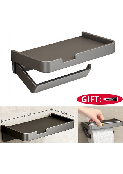 Siyah Bir Kağıt Tutucu Duvara Monte Uzay Alüminyum Rulo Tutucu Telefon Depolama Askı Tuvalet Rafı Havlu Askısı Doku Kutusu Banyo Aksesuarı (Yurt Dışından) modelleri