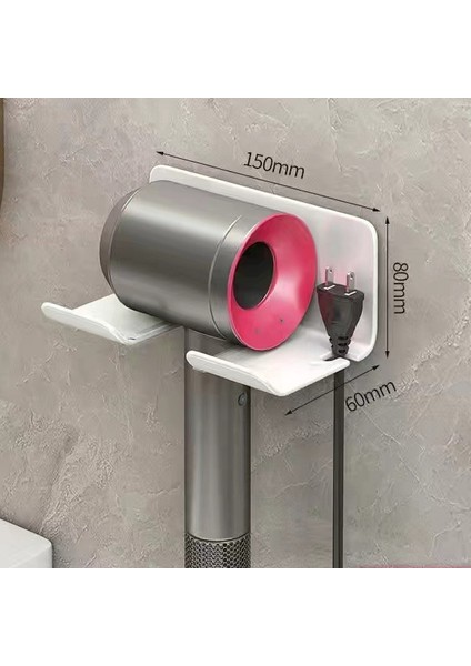 Beyaz-A Alüminyum Alaşımlı Saç Kurutma Makinesi Braketi Duvara Monte Saç Kurutma Makinesi Braketi Organizatör Saklama Kutusu Banyo Rafı (Yurt Dışından)