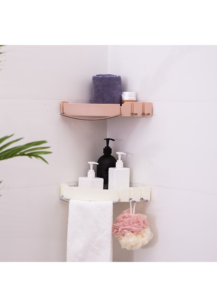 Beyaz Banyo Köşe Depolama Raf Rafları Banyo Şampuanı Duş Tutucu Raf Mutfak Depolama Raf Organizatör Duvar Rafı (Yurt Dışından)