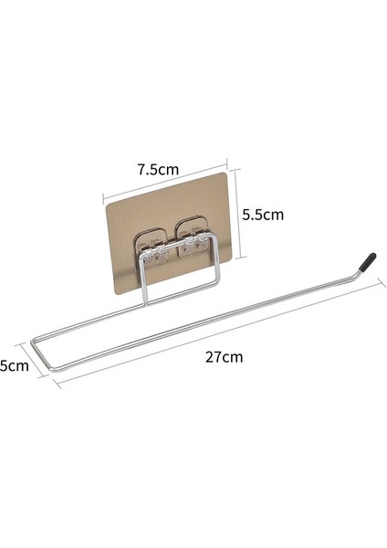 Paslanmaz Çelik-02 Mutfak Kendinden Yapışkanlı Kanca Altında Kabine Kağıt Rulo Raf Tuvalet Havlu Askısı Doku Askısı Depolama Rafı Banyo Tuvalet Için (Yurt Dışından)