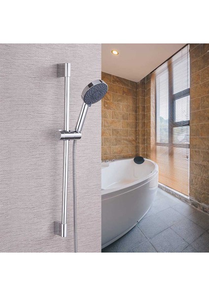 SILVER-25MM Banyo Aksesuarları Evrensel Abs Plastik Duş Kaydırağı Raylı Bar Tutucu 18 ~ 25MM Ayarlanabilir Kelepçe Tutucu Braketi Değiştirme (Yurt Dışından)