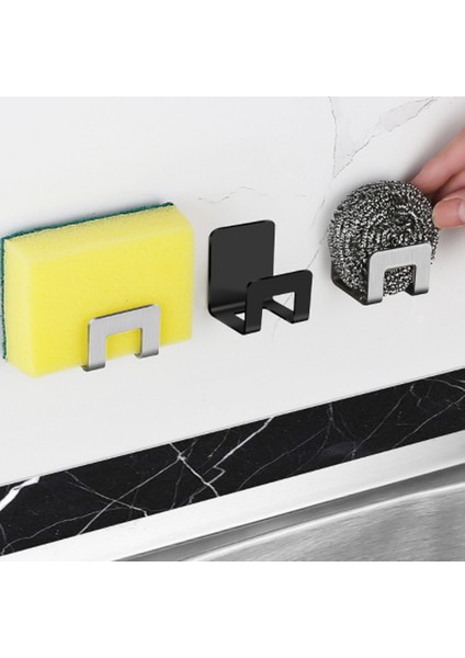 Gümüş Sünger Tutucu Yıkama Standı Sabunluk Çapak Yok Kanca Temizlik Bezi Hiçbir Matkap Banyo Aksesuarları Ev Mutfak Donanım (Yurt Dışından)