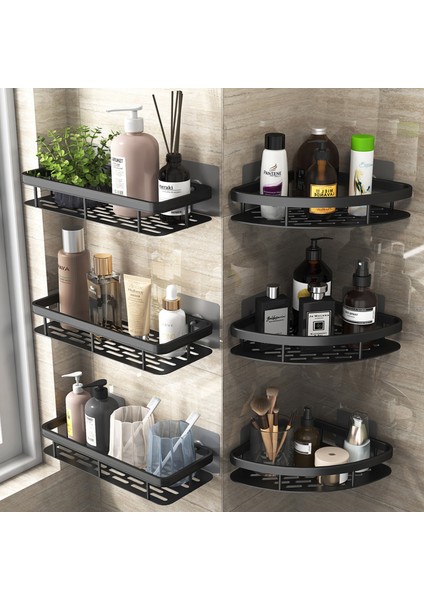 Styleb-Silvery-1pc Banyo Rafı Mutfak Depolama Organizatör Alüminyum Alaşımlı Şampuan Rafı Duş Rafı Banyo Aksesuarları Hiçbir Matkap Raf (Yurt Dışından) modelleri