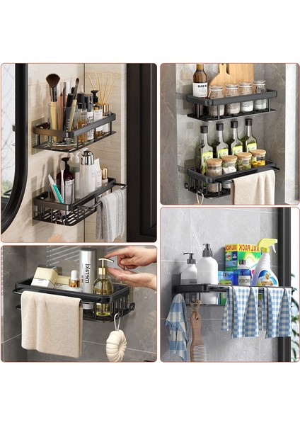 Styleb-Silvery-1pc Banyo Rafı Mutfak Depolama Organizatör Alüminyum Alaşımlı Şampuan Rafı Duş Rafı Banyo Aksesuarları Hiçbir Matkap Raf (Yurt Dışından) indirimleri