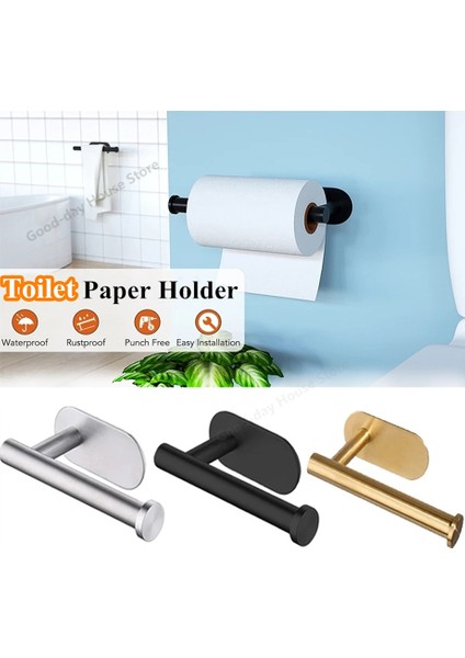 Stil 8 Kendinden Yapışkanlı Tuvalet Rulo Kağıt Tutucu Hiçbir Delme Kanca Havlu Organizatör Raf Kağıt Mendil Banyo Mutfak Aksesuarları Seti (Yurt Dışından)