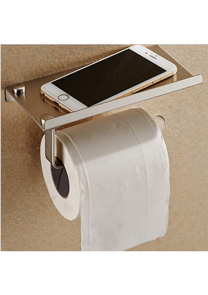 B Banyo Tuvalet Rulo Kağıt Tutucu Duvara Montaj Paslanmaz Çelik Banyo Wc Kağıt Telefon Tutucu Depolama Rafı ile (Yurt Dışından) fiyatları