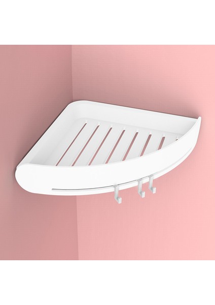 Beyaz Plastik Banyo Raf Organizatör Snap Up Köşe Raf Caddy Banyo Köşe Raf Duş Depolama Duvar Tutucu Şampuan Tutucu (Yurt Dışından)