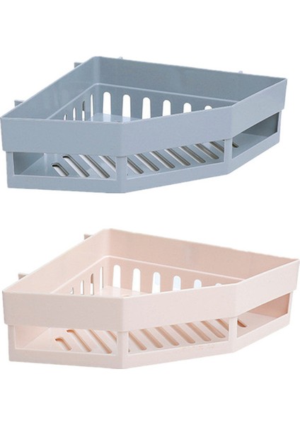 2 Adet Banyo Köşe Rafı Sondaj Olmadan Duvar Emme Depolama Sepeti Şampuan Organizatör Sabunluk Banyo Rafı Aksesuarları 2 Adet (Yurt Dışından)