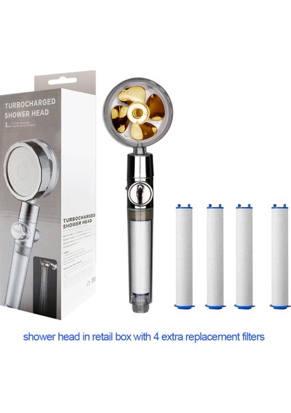 Ddxmy-Blue Turbo Pervane Su Tasarruflu Duş Başlığı ve Tutucu Yüksek Basınçlı Duş Başlığı Yağış Fanlı Banyo Aksesuarları (Yurt Dışından) fırsatları