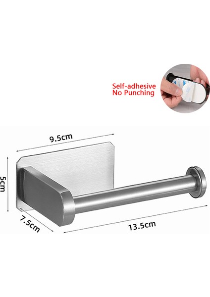 Kendinden Yapışkanlı Gümüş Yapışkanlı Asılı Kağıt Rulo Havluluk Banyo Tuvalet Depolama Standı Mutfak Düzenleyici Peçete Rafı Paslanmaz Çelik Duvara Montaj (Yurt Dışından)