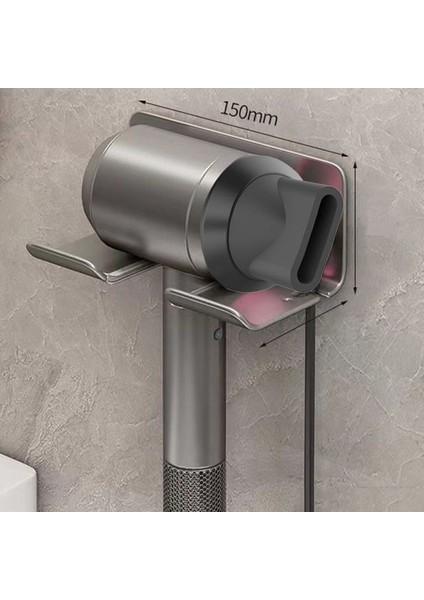 Gri-B Saç Kurutma Makinesi Tutucu Duvara Monte Raf Saç Fırçası Depolama Braketi Depolama Tutucu Kurutma Makinesi Beşiği Banyo Raf Banyo Aksesuarları (Yurt Dışından)