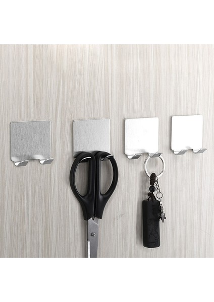 4 Adet G694 4 Adet Paslanmaz Çelik Kanca Hiçbir Delme Mutfak Banyo Depolama Kanca Çok Fonksiyonlu Mutfak Oturma Odası Depolama Kanca (Yurt Dışından)