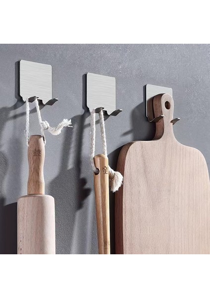 4 Adet G694 4 Adet Paslanmaz Çelik Kanca Hiçbir Delme Mutfak Banyo Depolama Kanca Çok Fonksiyonlu Mutfak Oturma Odası Depolama Kanca (Yurt Dışından)