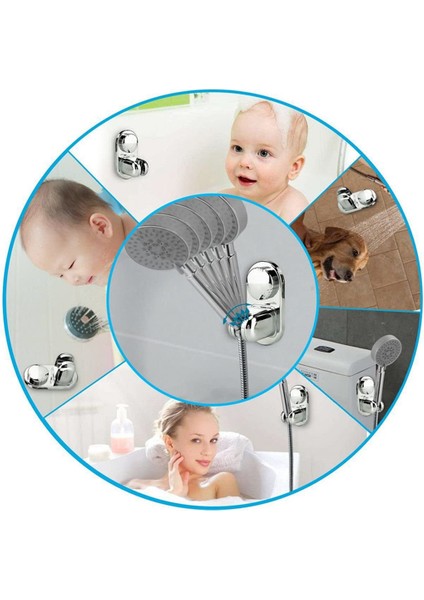 9X6.5X6CM Ayarlanabilir Duş Tutucu Duvara Montaj Evrensel Vantuz Duş Başlığı Için Abs 360°DÖNEN Banyo Braketi 5 Mod Sabitleme Tabanı (Yurt Dışından)