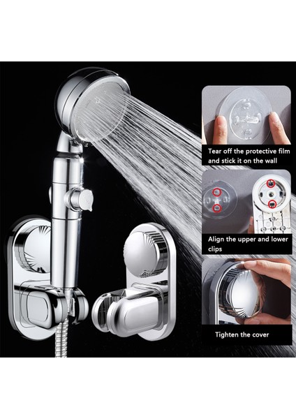 9X6.5X6CM Ayarlanabilir Duş Tutucu Duvara Montaj Evrensel Vantuz Duş Başlığı Için Abs 360°DÖNEN Banyo Braketi 5 Mod Sabitleme Tabanı (Yurt Dışından)