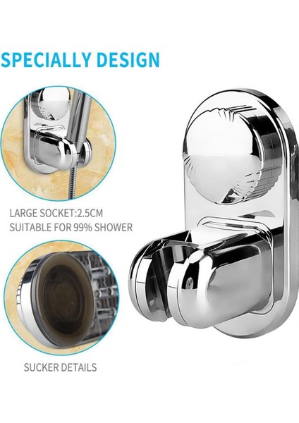 9X6.5X6CM Ayarlanabilir Duş Tutucu Duvara Montaj Evrensel Vantuz Duş Başlığı Için Abs 360°DÖNEN Banyo Braketi 5 Mod Sabitleme Tabanı (Yurt Dışından)