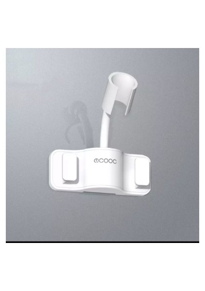 Beyaz Duş Tutucu Ayarlanabilir Duş Başlığı Tutucu Duvar Standı Punch-Free 360° Braket Taban Desteği Douche Banyo Aksesuarı (Yurt Dışından)