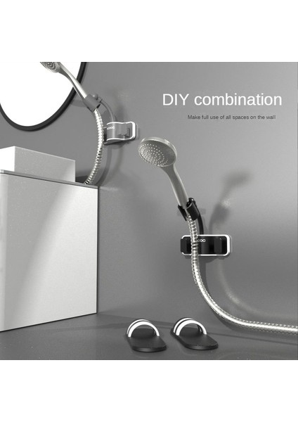 Beyaz Duş Tutucu Ayarlanabilir Duş Başlığı Tutucu Duvar Standı Punch-Free 360° Braket Taban Desteği Douche Banyo Aksesuarı (Yurt Dışından) fırsatları