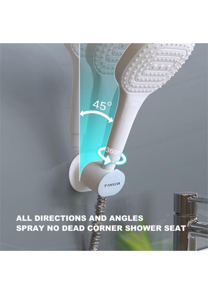 C Yeşil Duş Başlığı Tutucu Ayarlanabilir Kendinden Yapışkanlı Duş Başlığı Braketi Yumruksuz Duvara Montaj Vantuz Kanca Spa Banyo Evrensel (Yurt Dışından)