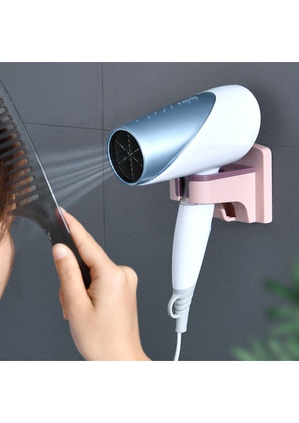 Pembe Duvara Monte Saç Kurutma Makinesi Tutucu Banyo Saç Kurutma Makinesi Kanca Ev Abs Depolama Raf Banyo Organizatör ve Depolama (Yurt Dışından) modelleri