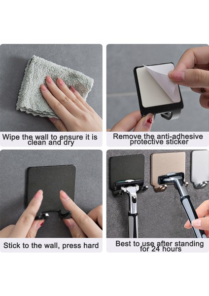 Tip A Siyah 3 Pcs Tıraş Makinesi Depolama Raf Raf Paslanmaz Çelik Jilet Tutucu Duvar Banyo Saç Kurutma Makinesi Tıraş Razor Standı Organizatör Askı Kancaları (Yurt Dışından) modelleri