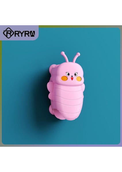 Pembe Duş Braketi Neme Dayanıklı ve Su Geçirmez Tırtıl Şekilli Karikatür Duş Vantuz Kolay Kurulum Duvara Monte (Yurt Dışından) fiyatları