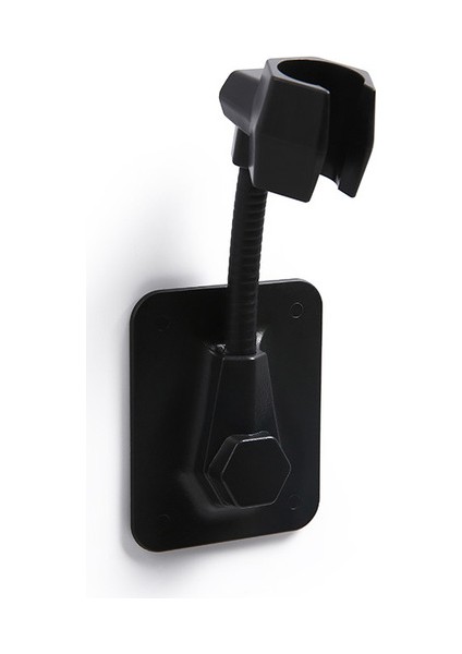 Siyah 360° Duş Başlığı Tutucu Banyo Aksesuarları Duvara Montaj Kendinden Yapışkanlı Ayarlanabilir Duş Başlığı Destek Standı Sevimli Braketi (Yurt Dışından)