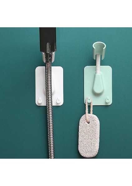 Siyah 360° Duş Başlığı Tutucu Banyo Aksesuarları Duvara Montaj Kendinden Yapışkanlı Ayarlanabilir Duş Başlığı Destek Standı Sevimli Braketi (Yurt Dışından)