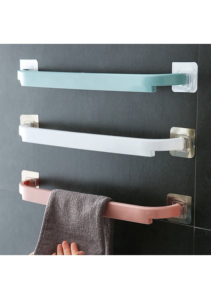 Pembe Mutfak Dolabı Kapı Askısı Montaj Duvar Banyo Banyo Havlusu Rafları Havlu Tutucu Bar Tek Çubuk Depolama Havlu Askısı Üzeri (Yurt Dışından)