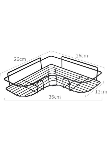 Siyah Tripod Şampuan Depolama Tutucu Banyo Raf Duş Vantuzlu Mutfak Depolama Banyo Aksesuarları Hiçbir Sondaj Duvara Montaj (Yurt Dışından)