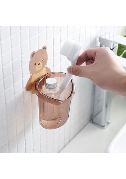 Açık Gri Ev Banyo Aksesuarları Seti Diş Fırçası Tutucu Diş Macunu Depolama Rafı Duvara Montaj Diş Fırçası Fincan Rafı Diş Fırçası Standı Çocuk (Yurt Dışından) modelleri