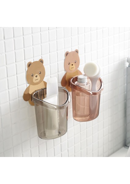 Açık Gri Ev Banyo Aksesuarları Seti Diş Fırçası Tutucu Diş Macunu Depolama Rafı Duvara Montaj Diş Fırçası Fincan Rafı Diş Fırçası Standı Çocuk (Yurt Dışından) fırsatları