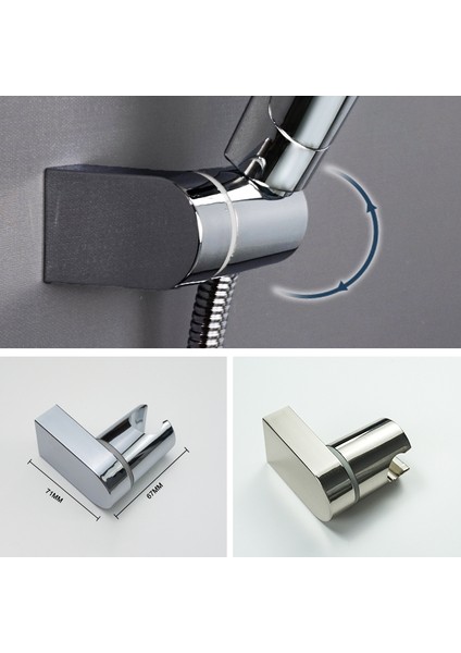 Tip C Mat Siyah El Duş Başlığı Tutucu Duvara Montaj El Duşu Püskürtücü Tutucu Abs Braketi Banyo Gül Altın Gri Krom Duş Değiştirme (Yurt Dışından)