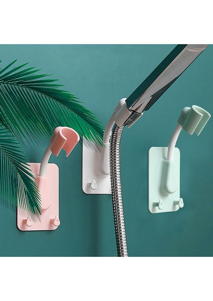 Mavi 360° Duş Başlığı Tutucu Ayarlanabilir Kendinden Yapışkanlı Duş Başlığı Braketi Duvara Montaj 2 Kanca Standı Spa Banyo Evrensel 1 Adet (Yurt Dışından)