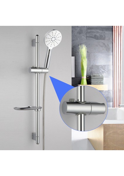 Gümüş 18-25MM Evrensel Duş Başlığı Tutucu Ayarlanabilir 18 ~ 25MM Abs Krom Duş Rayı Tutucu Banyo Aksesuarları Duş Montaj Braketleri (Yurt Dışından)
