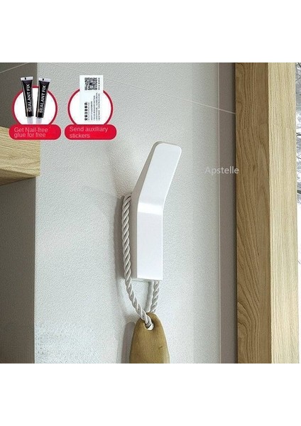 Beyaz 1 Adet Güçlü Yük Taşıyan Elbise Askısı Elbise Askısı Güçlü Yapışkanlı Koridor Elbise Askısı Banyo Görünmez Traceless Kanca (Yurt Dışından)