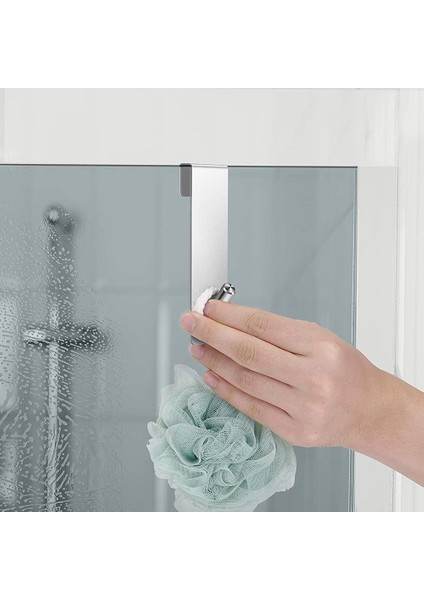 Siyah-L Mutfak/banyo Kapı Kancaları Cam Kapı Tipi Çerçevesiz Duş Kancası Bornoz Kancaları Havlu Askısı Depolama Askısı (Yurt Dışından)