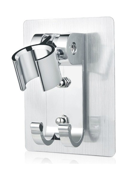 Gümüş Güçlü Yapıştırıcı 90° Alüminyum Duvar Jel Monteli Duş Başlığı Tutucu Ayarlanabilir Banyo Aksesuarları Stand Braketi (Yurt Dışından)