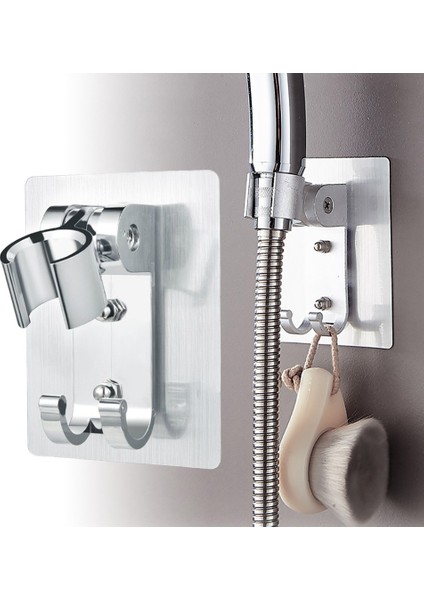 Gümüş Güçlü Yapıştırıcı 90° Alüminyum Duvar Jel Monteli Duş Başlığı Tutucu Ayarlanabilir Banyo Aksesuarları Stand Braketi (Yurt Dışından) modelleri