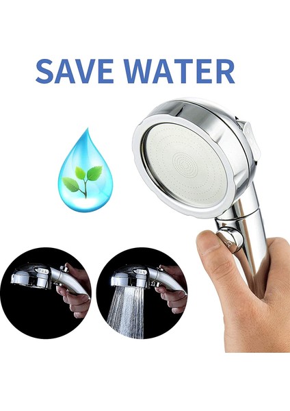 1.5m Duş Hortumu Banyo Duş Başlığı Durdurma Düğmesi ile Yüksek Basınç 3 Spary Ayarı Ayarlanabilir Yağış Jeti El Duş Başlığı (Yurt Dışından) fiyatları