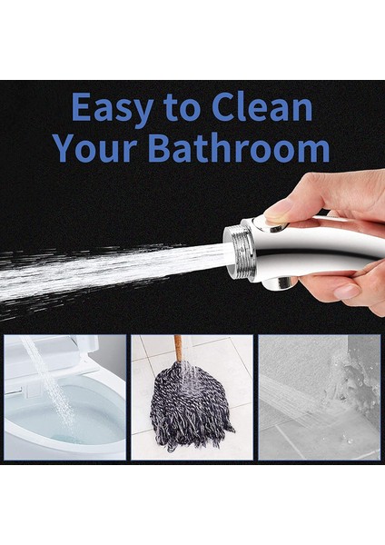 1.5m Duş Hortumu Banyo Duş Başlığı Durdurma Düğmesi ile Yüksek Basınç 3 Spary Ayarı Ayarlanabilir Yağış Jeti El Duş Başlığı (Yurt Dışından) modelleri