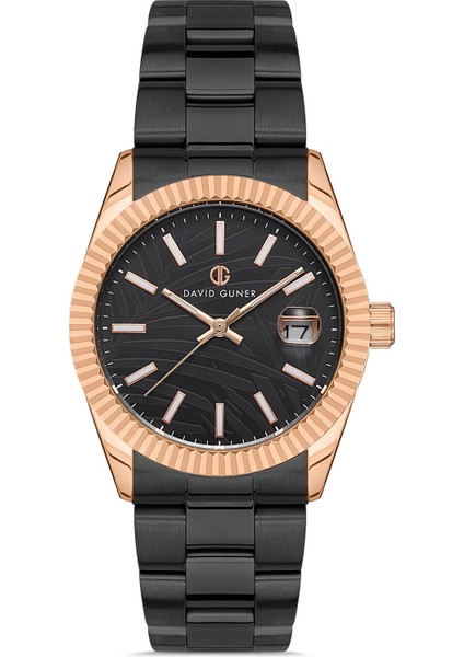 Davıd Guner Rose Siyah Kaplamalı Siyah Kadranlı Kadın Kol Saati DG-8385LA-R2