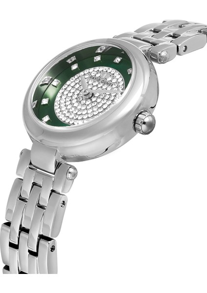 Davıd Guner Gümüş Kaplamalı Yeşil Kadranlı Kadın Kol Saati DG-8738LA-A10 modelleri